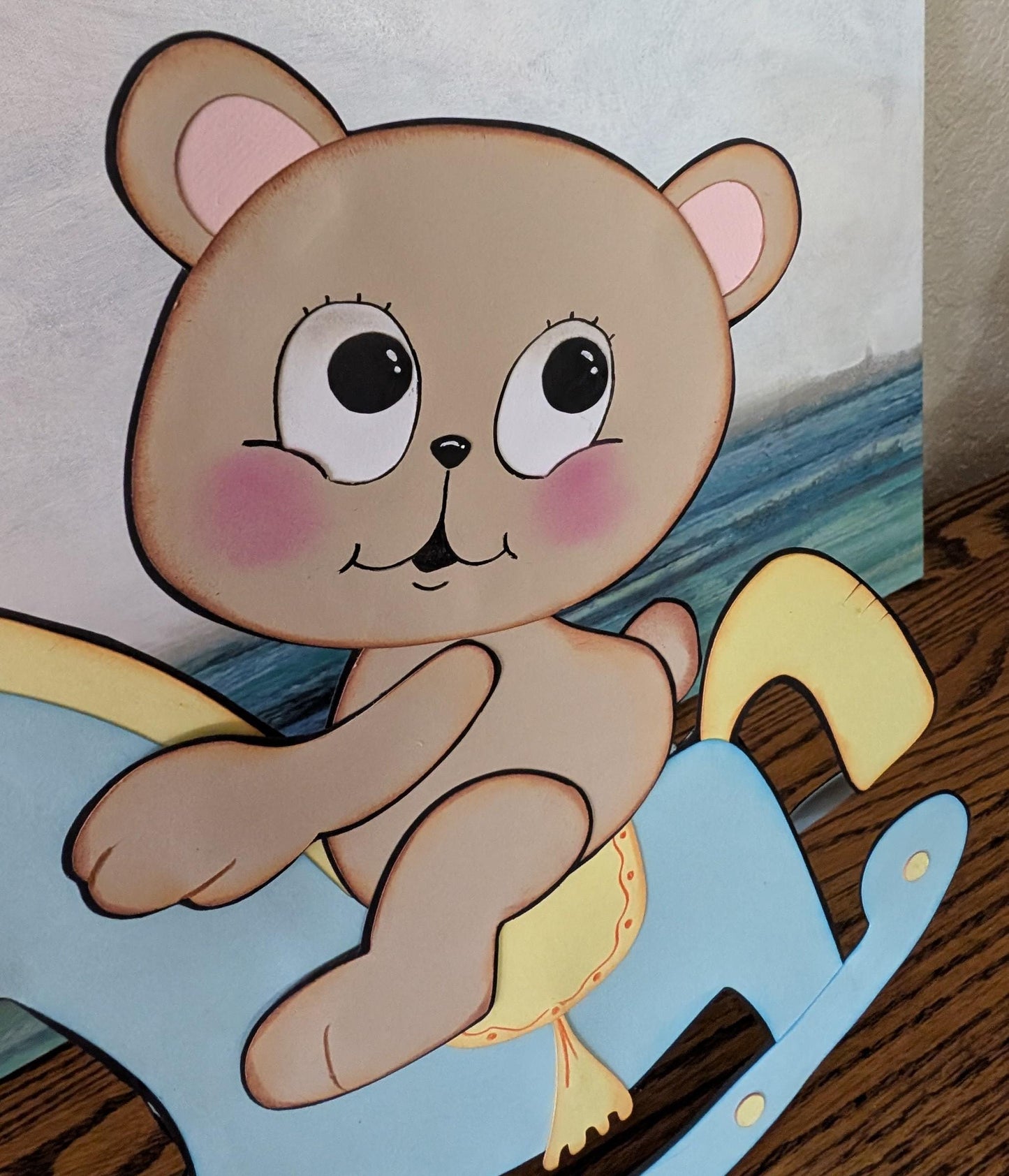 Baby Shower Decorations Rocking Horse Bear Really Rocks Stand up Centerpiece