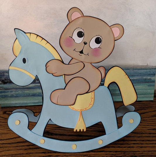 Baby Shower Decorations Rocking Horse Bear Really Rocks Stand up Centerpiece