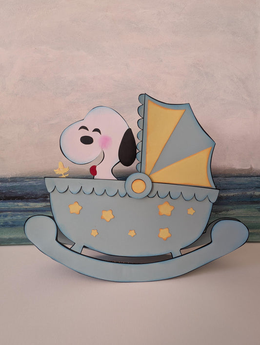 Baby Snoopy Baby Shower Decorations Rocking Cradle Snoopy Really Rocks Centerpiece