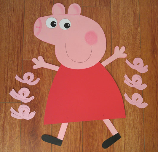 Peppa Pig Pin the Tail Birthday Party Game NOT DIGITAL