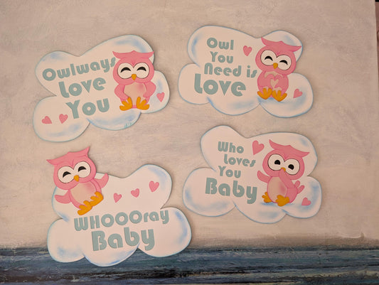 Baby Shower Decorations Baby Owl Word Clouds