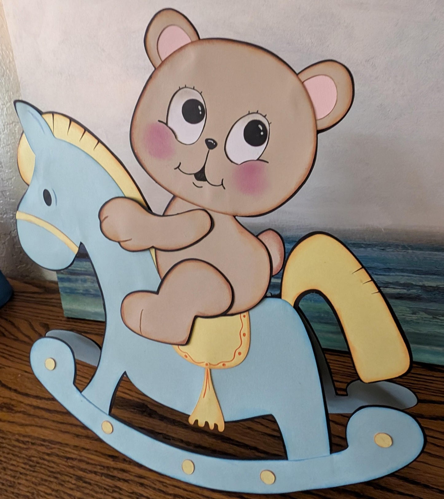 Baby Shower Decorations Rocking Horse Bear Really Rocks Stand up Centerpiece