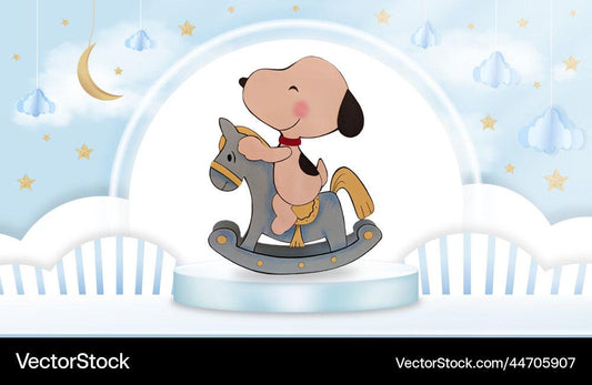 Baby Snoopy Baby Shower Decorations Rocking Horse Snoopy Really Rocks Centerpiece