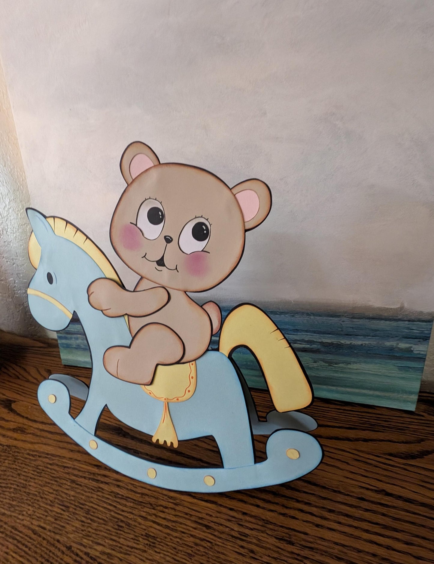 Baby Shower Decorations Rocking Horse Bear Really Rocks Stand up Centerpiece